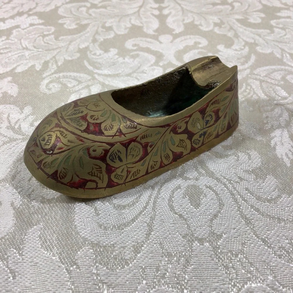 Vintage Other - Vintage Brass Shoe Ashtray for One